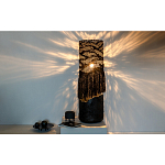 Напольная лампа черная с текстильными элементами "ЯРВИ" варинант исполнения - 1 | Loft Concept в Сочи