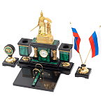 Настольный письменный набор из малахита и долерита Leader Organizer варинант исполнения - 2 | Loft Concept в Сочи