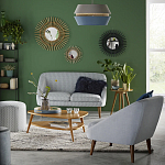 Кресло светло-бирюзовое с принтом Pauley Light Turquoise Armchair варинант исполнения - 6 | Loft Concept в Сочи