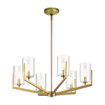 Люстра с 6-ю прозрачными цилиндрическими плафонами Kichler варинант исполнения - 2 | Loft Concept в Сочи