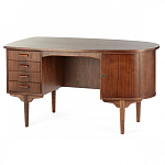 Дизайнерский письменный стол округлой формы с 4-мя ящиками и дверкой с полочками Rili варинант исполнения - 2 | Loft Concept в Сочи