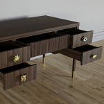 Письменный стол с 4-мя ящиками Elsa Dreams Walnut варинант исполнения - 3 | Loft Concept в Сочи