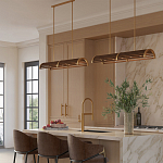 Люстра линейная полукруглой формы Wooden Horseshoe варинант исполнения - 6 | Loft Concept в Сочи