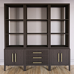 Модульный стеллаж Primo из трех составных элементов Темный орех варинант исполнения - 2 | Loft Concept в Сочи