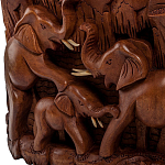 Панно из дерева пирамида из слонов Panel With Animals варинант исполнения - 3 | Loft Concept в Сочи