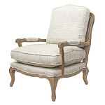 Кресло со спинкой из ротанга Ellie Rattan Armchair beige print flax варинант исполнения - 3 | Loft Concept в Сочи