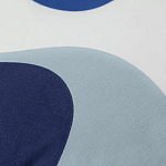 Подушка декоративная хлопковая синего цвета с абстрактным принтом Elysian Flow Azure варинант исполнения - 3 | Loft Concept в Сочи