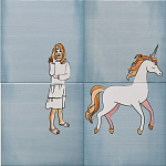 Плитка с узором Девочка единорог варинант исполнения - 1 | Loft Concept в Сочи