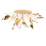 Люстра потолочная с декоративными белыми и золотистыми листьями Wintery flovers варинант исполнения - 1 | Loft Concept в Сочи