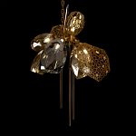 Люстра подвесная со стеклянными плафонами из дымчатого и золотистого с тремя вертикальными подвесками Gilded Mirage  варинант исполнения - 7 | Loft Concept в Сочи