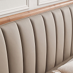 Кровать двуспальная с мягким изголовьем Moon Walnut Bed варинант исполнения - 8 | Loft Concept в Сочи