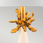 Настольная лампа с декоративным элементом золотого цвета и цилиндрическим абажуром из папье-маше светлого оттенка Flambeau варинант исполнения - 2 | Loft Concept в Сочи