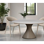 Стол обеденный круглый мраморный на бежевом основании Valedmir варинант исполнения - 6 | Loft Concept в Сочи