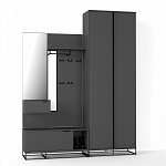 Двухдверный шкаф цвета графит Strict Lines варинант исполнения - 4 | Loft Concept в Сочи