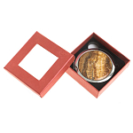 Зеркало карманное складное круглое из натурального камня Оникс в подарочной упаковке Silver Stone Mirrors варинант исполнения - 3 | Loft Concept в Сочи