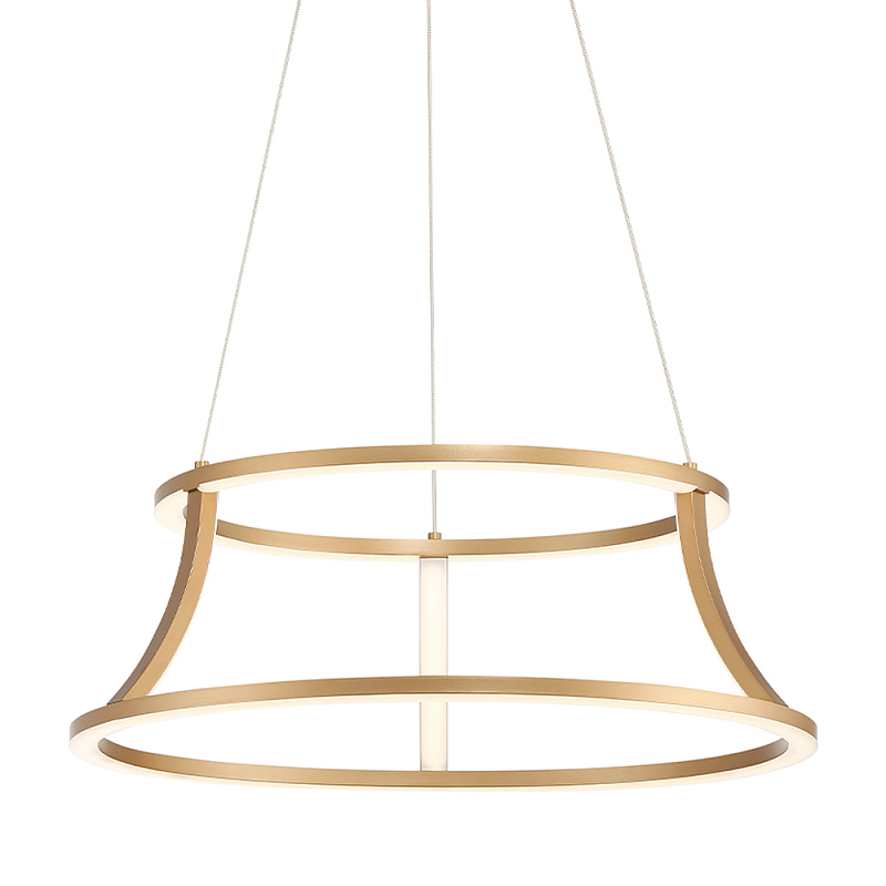 Люстра золотого цвета с 2-мя светодиодными кольцами Eurofase Золотой Прозрачный в Сочи | Loft Concept 