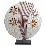 Настольная лампа из перламутра и дерева на подставке Indonesian Shell Flower варинант исполнения - 2 | Loft Concept в Сочи