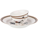 Сервиз обеденный из фарфора с изображением лошадей на 6 персон 23 предмета Porcelain Horse Set  варинант исполнения - 1 | Loft Concept в Сочи