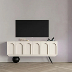 Дизайнерский комод с фактурным фасадом и чёрной ножкой в форме шара Samanta варинант исполнения - 3 | Loft Concept в Сочи