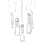 Подвесной светильник белого цвета с 6-ю изогнутыми плафонами Flow Loop варинант исполнения - 1 | Loft Concept в Сочи