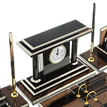 Настольный письменный набор с часами из природного камня обсидиана Team leader варинант исполнения - 5 | Loft Concept в Сочи