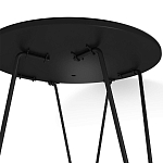 Стол журнальный с круглой столешницей из стекла на 3-х черных ножках Beige Marble варинант исполнения - 5 | Loft Concept в Сочи