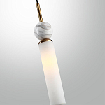 Подвесной светильник с цилиндрическим матовым плафоном и декоративным шаром из камня Orb Essence варинант исполнения - 5 | Loft Concept в Сочи