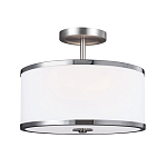 Потолочный светильник с цилиндрическим плафоомн из опалового матового стекла с металлическим обручем Feiss варинант исполнения - 1 | Loft Concept в Сочи