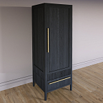 Узкий Шкаф Primo с 2 выдвижными ящиками Черный дуб варинант исполнения - 3 | Loft Concept в Сочи