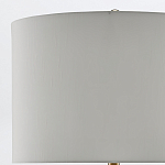 Настольная лампа белого цвета с фарфоровым основанием и латунными акцентами и тканевым абажуром Currey & Company варинант исполнения - 2 | Loft Concept в Сочи