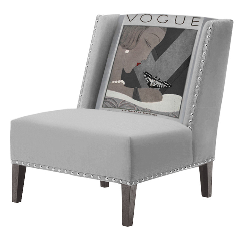 FUN Armchair  Vogui II Gray Дизайнерское кресло с цветным принтом Серый в Сочи | Loft Concept 