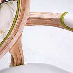 Стул с подлокотниками золотистый из бука с изображением птиц и цветов Blooming Birds 2 варинант исполнения - 3 | Loft Concept в Сочи