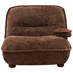 Кресло без подлокотников коричневое ну круглых деревянных ножках Loup Plush Armchair Brown варинант исполнения - 5 | Loft Concept в Сочи