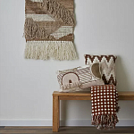 Чехол на подушку с вышивкой в виде геометрических узоров Beige Calista Rect варинант исполнения - 6 | Loft Concept в Сочи