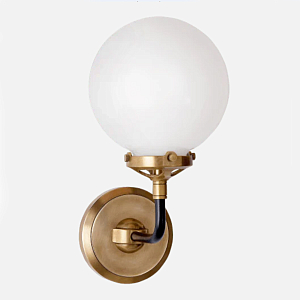 Бра БИСТРО Globe Clear Glass Single Sconce Brass Milk