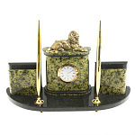 Настольный письменный набор из змеевика и бронзы с декором в виде льва Successful Leader варинант исполнения - 1 | Loft Concept в Сочи