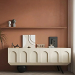 Дизайнерский комод с фактурным фасадом и чёрной ножкой в форме шара Samanta варинант исполнения - 4 | Loft Concept в Сочи