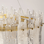 Люстра круглая с прозрачными стержнями разной длины Textured Glass Chandelier варинант исполнения - 7 | Loft Concept в Сочи