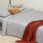 Постельное белье серого цвета с рисунком 200х220 см Blossom Essence варинант исполнения - 5 | Loft Concept в Сочи