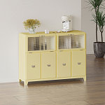 Дизайнерский комод с  2-мя рельефными откидными дверками из стекла Mikko варинант исполнения - 1 | Loft Concept в Сочи