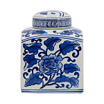 Ваза с крышкой в китайском стиле Oriental Blue & White Ornament Vases варинант исполнения - 2 | Loft Concept в Сочи