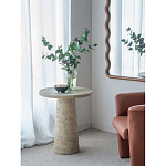 Столик приставной с круглой столешницей Textured Cream Table варинант исполнения - 7 | Loft Concept в Сочи