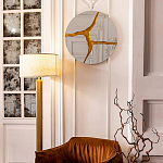 Зеркало кругле с декоративной золотой вставкой Golden Tree варинант исполнения - 3 | Loft Concept в Сочи