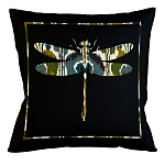 Подушка декоративная стрекоза сине-зелёный орнамент Ikat Pattern варинант исполнения - 1 | Loft Concept в Сочи