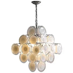 Люстра  с каскадом из круглых декоративных элементов  White Clear Glass Chandelier варинант исполнения - 1 | Loft Concept в Сочи