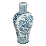 Ваза с голубым цветочным рисунком 43 см Blue & White Ornament варинант исполнения - 1 | Loft Concept в Сочи