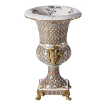 Ваза с овнами из фарфора с бронзовыми элементами Bronze Aries варинант исполнения - 3 | Loft Concept в Сочи