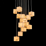 Люстра подвесная с квадратными плафонами из натурального камня Glowing Spheres варинант исполнения - 1 | Loft Concept в Сочи