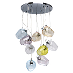 Люстра каскадная с 9-ю разноцветными стеклянными плафонами Kaleido варинант исполнения - 2 | Loft Concept в Сочи