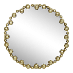 Зеркало круглое в фактурной золотистой раме из металла Mirror Golden Placer варинант исполнения - 1 | Loft Concept в Сочи